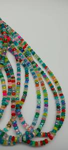 Perles facettées rondes en opale disco naturelle de qualité supérieure, taille 4 mm à 5 mm, perles en opale disco arc-en-ciel pour la fabrication de bijoux - Product Image 2