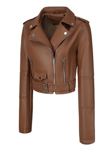 Women Genuine <b>Leather</b> Motorcycle Jackets Wholesale Fashion Biker Jackets Slim Fit Outerwear for Ladies - Product Image 3