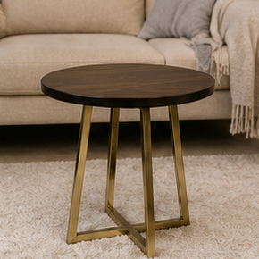 Modern Round <b>Coffee</b> <b>Table</b> withTempered Glass Top and Wrought Iron Frame Contemporary Living Room Furniture Decorative Accent - Product Image 3