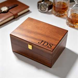 Boîte à bijoux vintage en bois, étui de rangement rectangulaire avec couvercle à charnière et serrure, idéal pour les artisanat, les cadeaux de mariage, les fêtes nuptiales et comme organisateur de bureau - Product Image 3