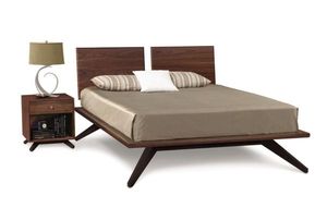 Lit plateforme flottant ultra-moderne en bois massif avec tête de lit séparée et intégrée |   Artisanat Pindel - Product Image 2