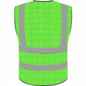 Chaleco de Seguridad Reflectante de Alta Visibilidad Verde con Bolsillos y Rayas, Ropa de Trabajo Unisex - Product Image 2