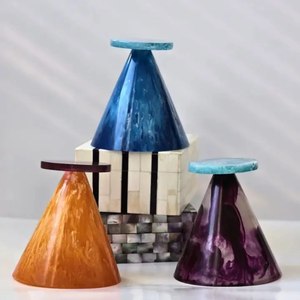 Handmade Swirled Resin flower Pots vases Waterproof cone planter Custom color home decor Wedding gift planter At <b>Best</b> price - Product Image 1