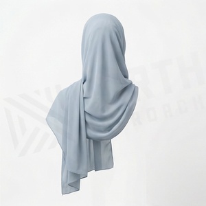 Women Solid Color Chiffon Hijab Breathable Daily Wear Islamic Scarf Shawl - Product Image 2