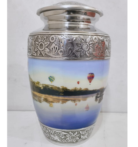 Urne funéraire en métal gravée avec photo, pour adultes, cendres humaines, style européen/américain, en laiton/aluminium, pour le stockage - Product Image 2