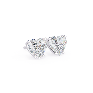 REYES Nouvelle Collection Boucles d'oreilles clous en argent sterling 925 avec moissanite taille cœur de 2 carats et or blanc 14K 18K, Bijoux fins - Product Image 4