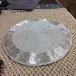 Elegant Silver Glass <b>Beaded</b> Premium <b>Placemat</b> 5mm Thickness for Weddings and Occasions - Product Image 6