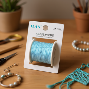 Filo per Macramè 1mm 100m Azzurro Chiaro per Creazione di Gioielli - Product Image 3