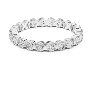 Bague Éternité Femme en Argent 925 avec Moissanite, Taille Ronde Brillante, Sertissage Clos, Bijou de Mariage Classique, Plaqué Rhodium - Product Image 3