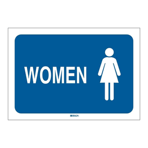 Panneau de signalisation pour toilettes féminines Brady, 7x10 pouces, panneau d'avertissement intérieur/extérieur - Product Image 2