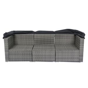 Set di Mobili da Giardino in 7 Pezzi con Tettoia Retrattile, Divano Sezionale in Rattan Intrecciato, Cuscini Lavabili, Arredamento da Giardino LA - Product Image 4
