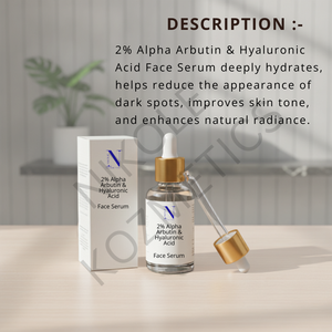Suero Facial Ligero de 30 ml con 2% de Alfa Arbutina y Ácido Hialurónico para Iluminar, Hidratar, Cuidar las Manchas Oscuras y el Tono de Piel, Marca Privada - Product Image 5