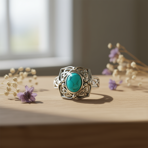 Turquoise <b>Crystal</b> <b>Ring</b> 4.5 Grams Weight - Product Image 3