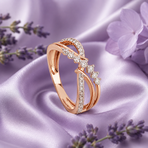 Anillo de Compromiso y Aniversario de Lujo con Diamantes Naturales en Múltiples Filas para Mujer, Oro de 10K, 14K, 18K, Plata 925, 935, Chapado en Rodio - Product Image 1