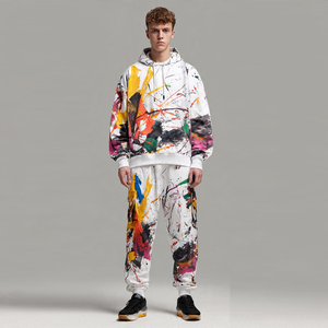 Oversized Sublimation Tracksuit Men Pullover <b>Drop</b> Shoulder Hoodie Sweatpants Set Winter Jogger Sublimated Tracksuits Men's - Product Image 1
