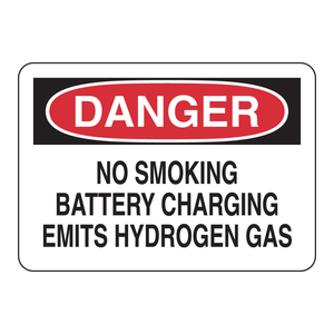 Panneau de signalisation de danger : Interdiction de fumer, recharge de batteries, gaz hydrogène pour zones de recharge - Product Image 1