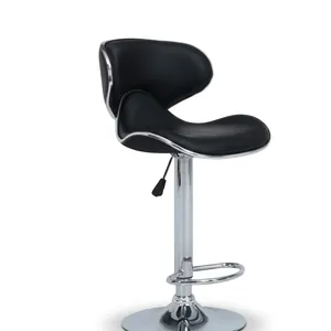 Modern Leather <b>Bar</b> <b>Stool</b> <b>Adjustable</b> Swivel Counter Chair with Chrome Base for Kitchen Cafe Home Restaurant - Product Image 2