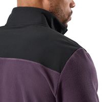 Chaqueta cortavientos deportiva para hombre, delgada, con bordado, paneles en contraste, forro polar, cierre de cremallera de un cuarto, cálida, para correr y fitness
