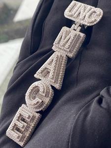 Pendentif personnalisé en moissanite glacée, argent sterling 925, luxe hip-hop, plaqué or 18 carats, pour homme et femme, idéal pour les fêtes - Product Image 4