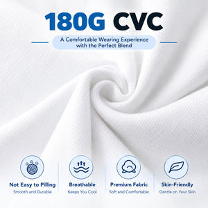OEM Unisex 180G CVC <b>T</b> <b>Shirt</b> Short Sleeve Crew Neck Solid Color Loose Fit Printable Logo DIY Custom Casual Summer Blank <b>T</b> <b>Shirt</b> - Product Image 3