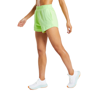 Shorts de sport en molleton taille mi-haute pour femme, confortables, séchage rapide, respirants, pour l'entraînement, avec volants, logo personnalisé, vente en gros - Product Image 3