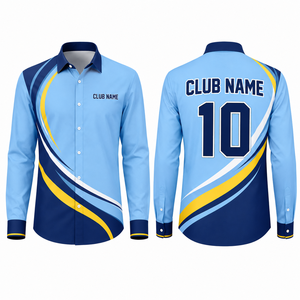 Camisa de Vestir Casual de Manga Larga para Hombre, Estampado por Sublimación, Patrón Pintado a Mano, Popelina de Poliéster, Cuello Clásico, Botón Único - Product Image 1
