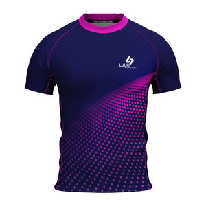 T-shirt de sport pour homme personnalisé, sublimé, à manches courtes, anti-UV, écologique, séchage rapide, compression, pour la gym et les loisirs - Product Image 5