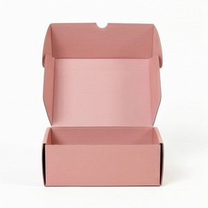 กล่องกระดาษลูกฟูกสีชมพูทรงสี่เหลี่ยมแบบประกอบเองได้ - Product Image 4