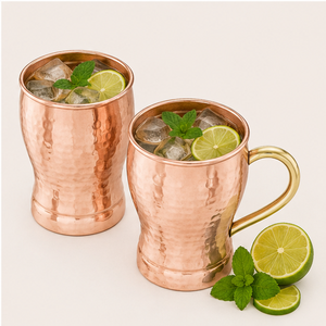 Tasses à Moscow Mule en cuivre martelé pur, tasses à cocktail et à bière de luxe avec poignée en laiton, articles de bar écologiques de qualité alimentaire, vente en gros - Product Image 3