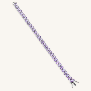 Pulsera de Amatista Rosa en Plata de Ley 92.5 KLSB-20640 - Product Image 2