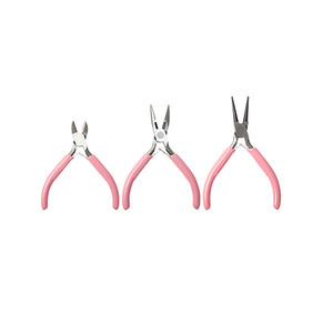 Set of 3pcs New Steel & Rubber Round & Needle Nose Pliers with <b>Wire</b> Cutter Essential Tools for Jewelry Making & Equipment - Product Image 1