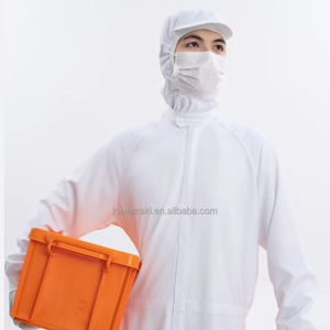 Food Grade <b>White</b> Unisex Work Coverall Comfortable Anti-Static Breathable Protective Full Coverage High Ventilation 100% - Product Image 1