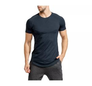 Men's Slim Fit Sporty Knitted Gym T-Shirt Quick Dry Breathable Compression Fitness Workout Sports Wear - Product Image 1