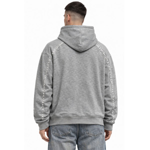 Sudadera con Capucha Extra Grande para Hombre con Logotipo Personalizado, 450 GSM, Felpa de Algodón con Detalles de Pedrería, Proveedor de Ropa Urbana de Alta Calidad al por Mayor - Product Image 2