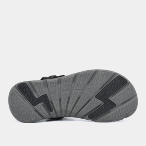 Sandales décontractées unisexes à bout ouvert avec bride de talon réglable et détail en patch de caoutchouc, couleur noire durable - Product Image 3