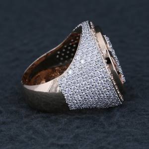 Anillo de Moissanita Iced para Mujer de 5 Ct, Plata de Ley 925, Bañado en Oro Amarillo, Sin Níquel, Sin Plomo, Estilo Hip Hop, Brillante, para Fiesta - Product Image 4