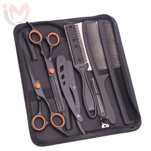 Hair Cutting Straight Beauty Scissors 6'' Stainless Barber Scissors Thinning Shears Haircut <b>Set</b> Comb <b>Razor</b> - Product Image 1
