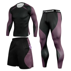 Conjunto Deportivo de Compresión de 3 Piezas para Hombre, Diseñado para Máxima Comodidad, Flexibilidad y Durabilidad, Traje Deportivo para Gimnasio - Product Image 1