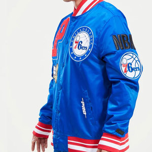 Chaqueta Deportiva Ligera Personalizada para Hombre, Chaqueta Satinada Estilo Universitario con Cierre de Botones, Chaqueta Varsity Satinada para Hombre - Product Image 3