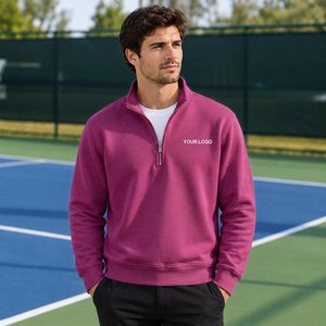 Sweat-shirt à col zippé pour homme, coupe polyvalente pour superposition, idéal pour les voyages et les tenues décontractées, vente en gros de vêtements pour hommes - Product Image 6