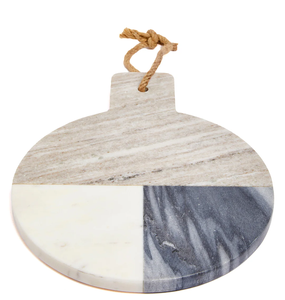 Planche à découper en marbre blanc et gris avec poignée, logo personnalisé accepté, planche à découper en marbre - Product Image 6