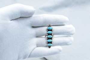Handmade Mojave Turquoise Sterling Silver <b>Adjustable</b> <b>Ring</b> Natural Gemstone Jewelry for Women Wholesale - Product Image 4