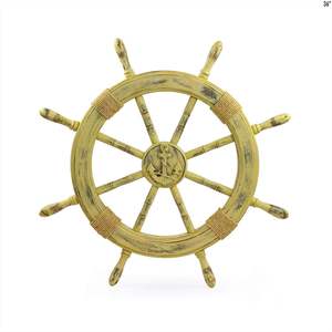 Nautical Rustic Brown Antique <b>Ship</b> <b>Wheel</b> Wall Decor Vintage Wooden Marine Steering <b>Wheel</b> Sculpture - Product Image 6