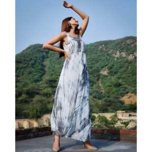 Ensemble de costume à volants en tissu de chiffon pur blanc tie-dye pour femmes, taille XS - Product Image 2