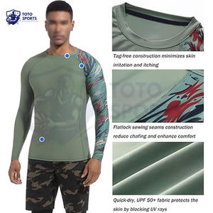 Chemise de compression professionnelle à manches longues, douce, respirante, coupe ajustée, confortable, légère, design personnalisé, rashguard pour homme - Product Image 3