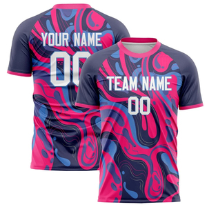 เสื้อฟุตบอลแบบยูนิเซ็กซ์สั่งทำพิเศษ พิมพ์ลายเต็มตัว คอกลม แขนสั้น พร้อมชื่อทีม หมายเลข และชื่อผู้เล่น ระบายเหงื่อได้ดี ผลิตด้วยเทคนิค Sublimation 100% - Product Image 1