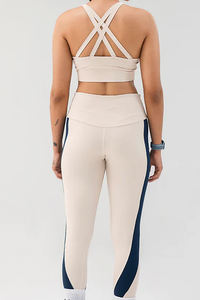 Ensembles de sport 2 pièces personnalisés grande taille pour femmes : Soutien-gorge de sport et legging taille haute pour yoga, gym et fitness - Product Image 2