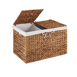 Cesto para Ropa Sucia de Jacinto de Agua Marrón, la Mejor Opción, Cestas de Almacenamiento con Tapa, Hecho en Vietnam - Product Image 1