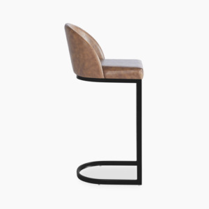 Bar <b>stools</b> made of iron legs <b>with</b> foam seats and <b>backs</b> covered in synthetic leather in custom colors for indoor and outdoor use - Product Image 3