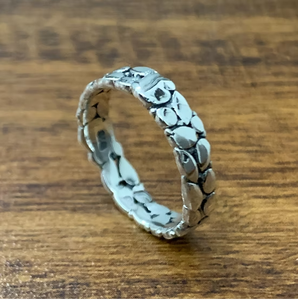 Elegant 925 Sterling <b>Silver</b> Minimalist Pebble Pattern <b>Ring</b> Anti Tarnish Beautiful <b>Plain</b> Wholesale Fine Jewelry - Product Image 2